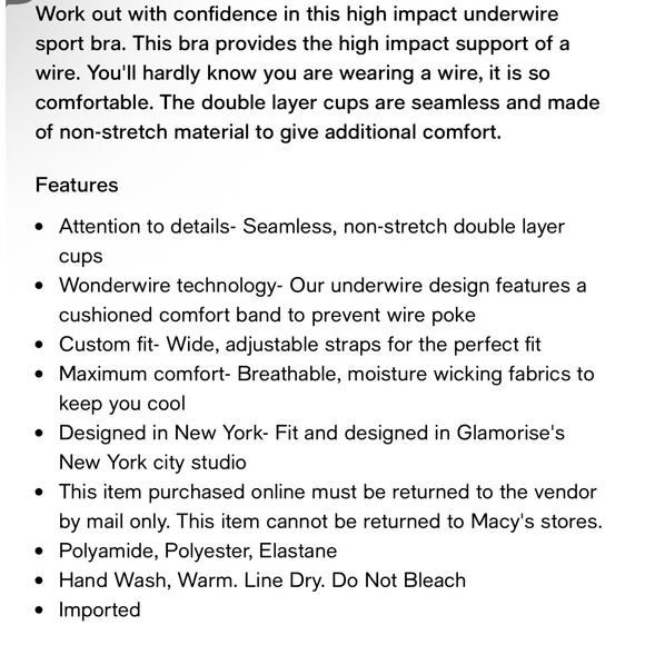 Glamorise Nude 40F US No-Bounce Camisole Sport Bra 1066 WireFree - Picture 2 of 7